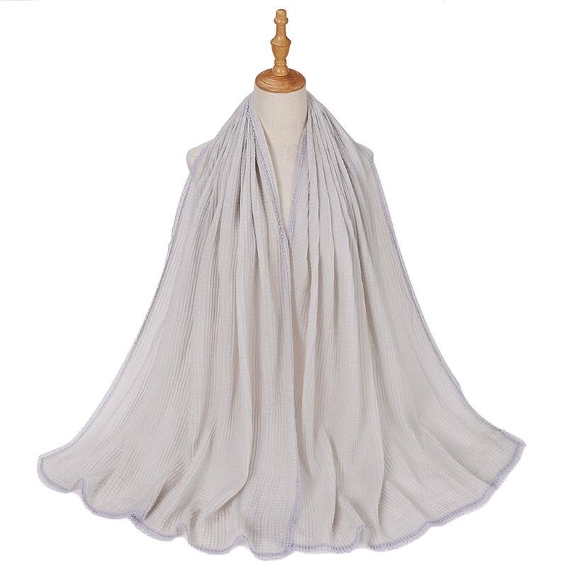 

New Malaysia s Imitation Cotton Lace Scarf Honeycomb Wrinkle Veil Scarf Women s Shawl Head Scarves 80x180cm