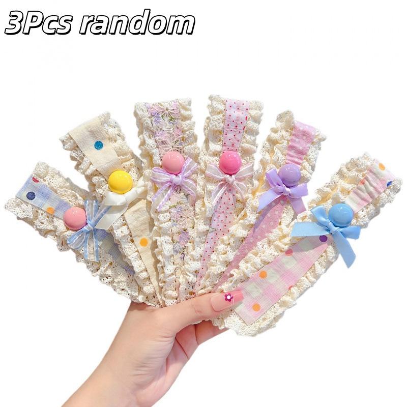 1/3Pcs Sweet Cute Baby Headbands Bangs Stickers Girls Princess Hair Artifact Kids Headwear Photography Props