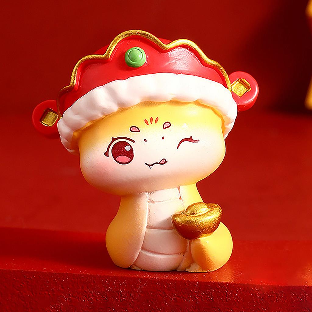 New Year Snake Figurine Cute Decorative Spring Festival Ornament Gift for Home Office