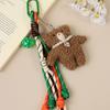 Cute Teddy Bear Plush Bag Charm With Handcrafted Knit Rope For Kids And Teens