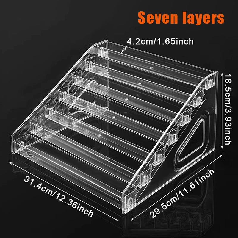 Acrylic 3/5/7 Layer Clear Acrylic Nail Polish Display Stand Nail Art UV Gel Shelf Cosmetic Eyeshadow Storage Rack Home Organizer