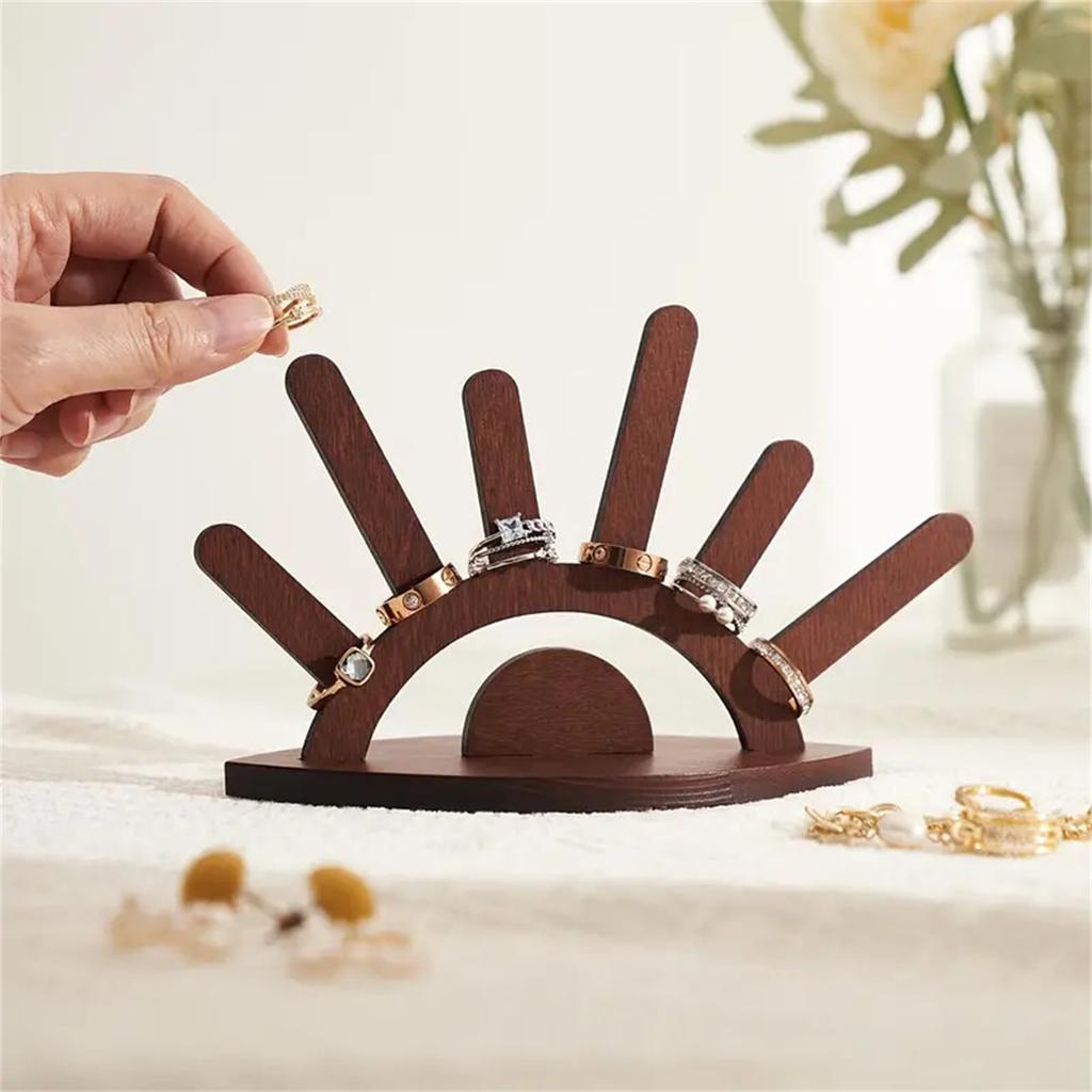 Kreativer Holz-Schmuckständer Ringhalter Handgefertigter Organizer für Halsketten Ohrringe Heimdeko Geschenk