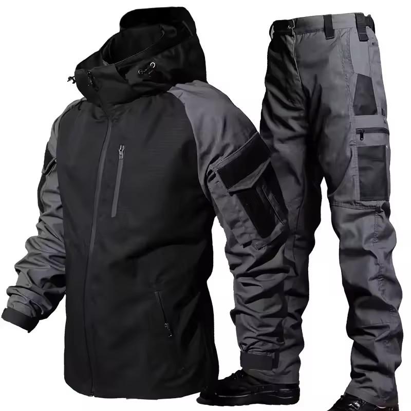 Taktische Wasserdichte Sets Herren Verschleißfest Kampftrainingsanzug Outdoor Mehrfach-Taschen Uniform Airsoft Camping Wandern Trainingsanzug