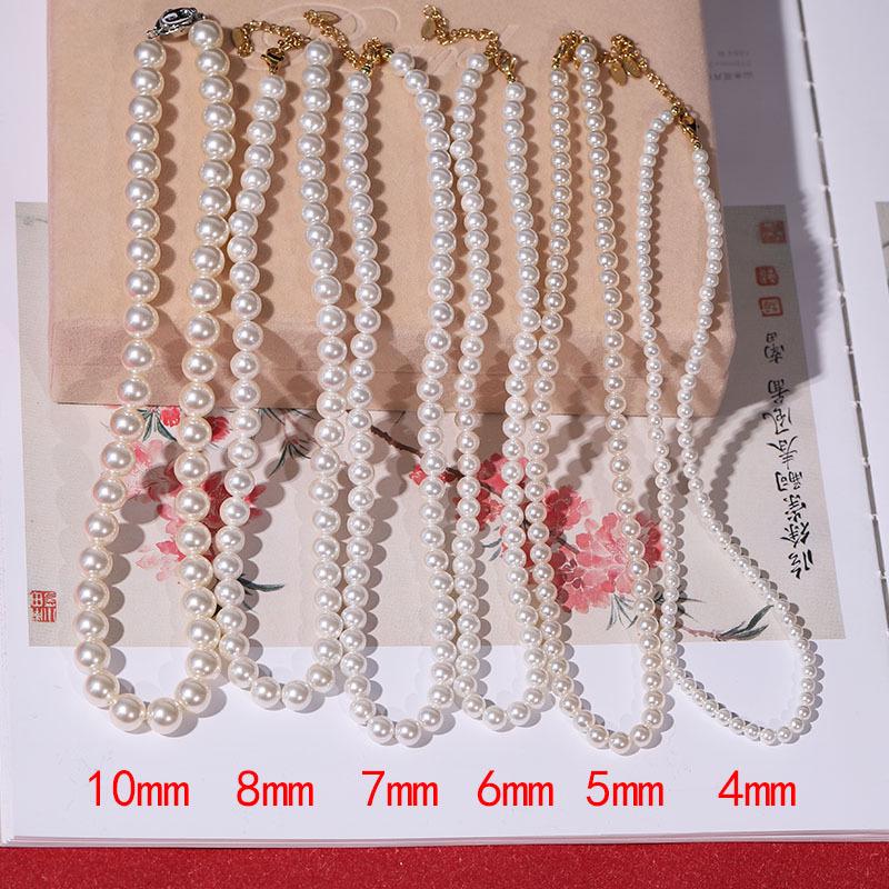 Set di Collana di Perle di Conchiglia Naturale di Mare Profondo da Donna: Gioielli Collana Clavicola in Tre Pezzi per la Festa della Mamma