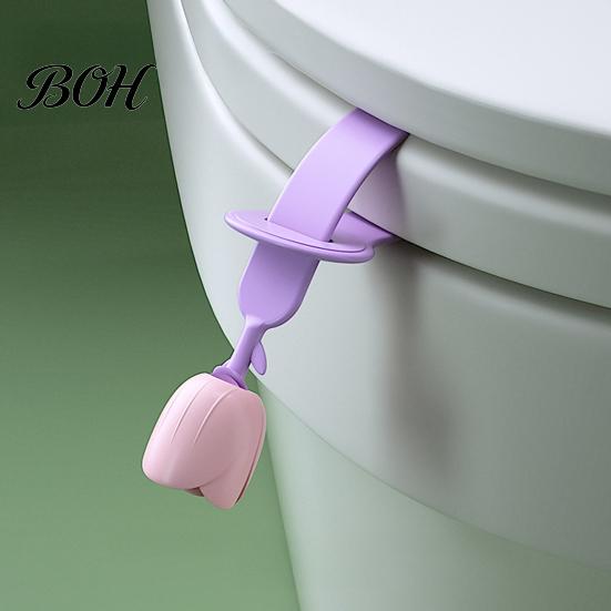 Convenient Bathroom Tool Toilet Lid Lifter with Flower Handle, Silicone Easy Lifting Opener, Anti-slip Gadget, No-touch Seat Handle for Gadgets