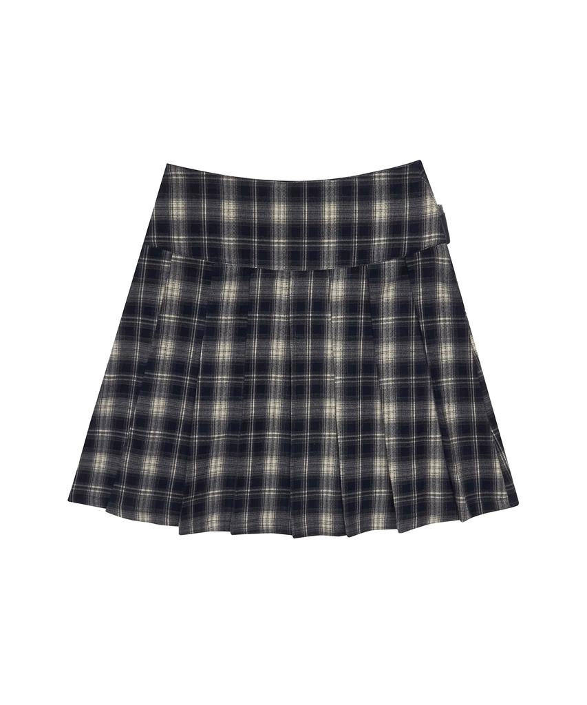 Love Is True Gt Belt Check Skirt(Navy)
