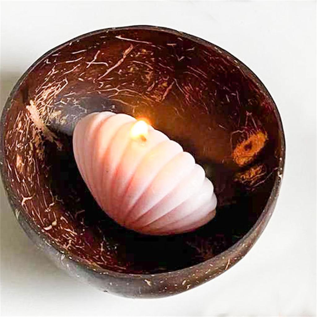 Naturlig kokosbollesett med treskje Miljøvennlig håndlaget servise for salater og smoothies