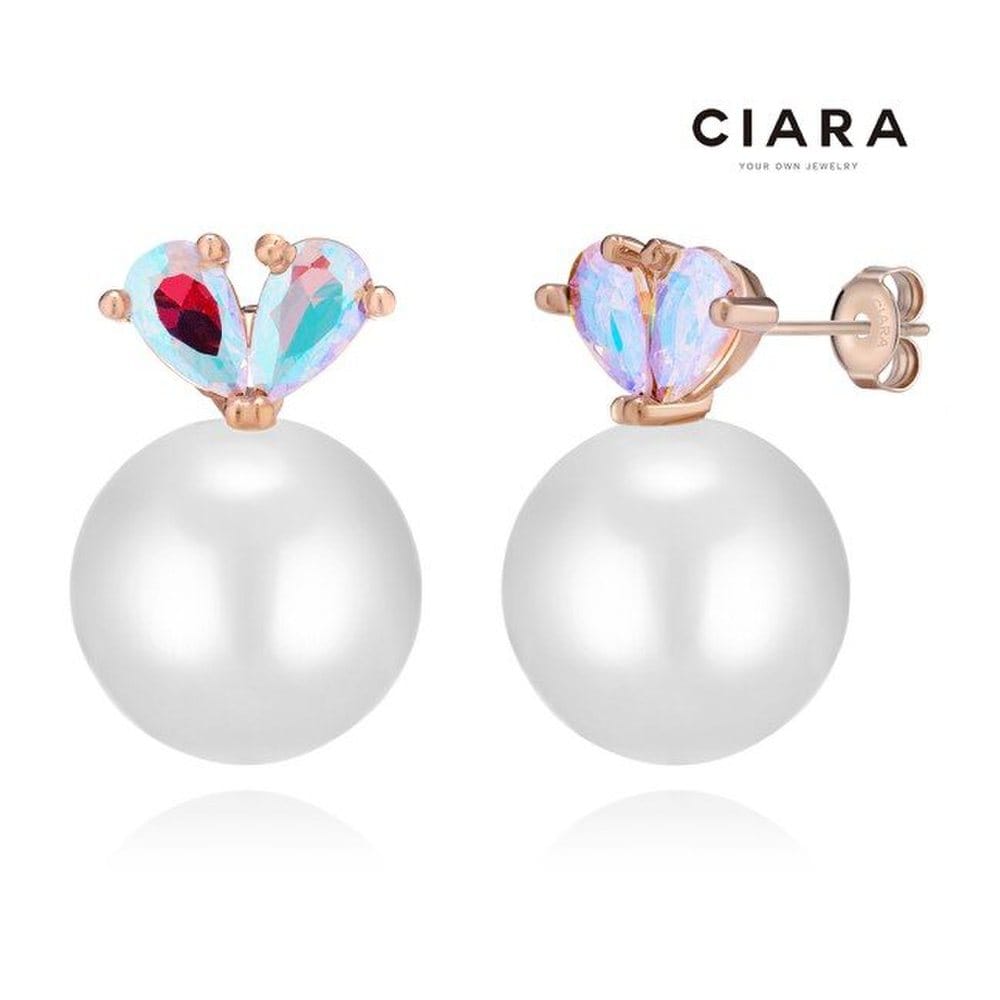 Ciara 14K Ancona Heart Pearl Earrings (Silverpin)