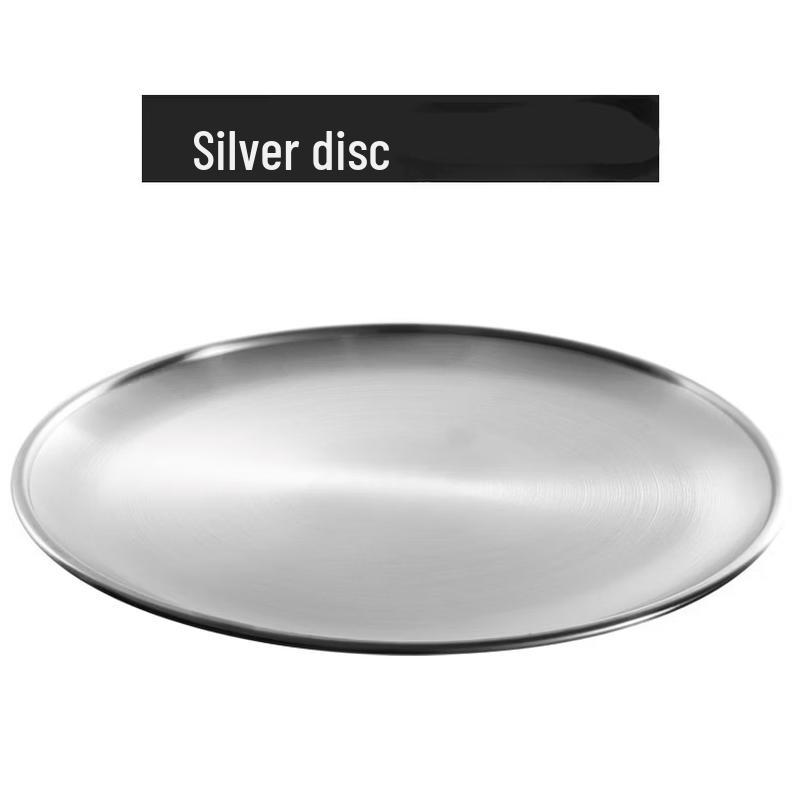 ZISIZ Thickened Stainless Steel Buffet & Camping Plate