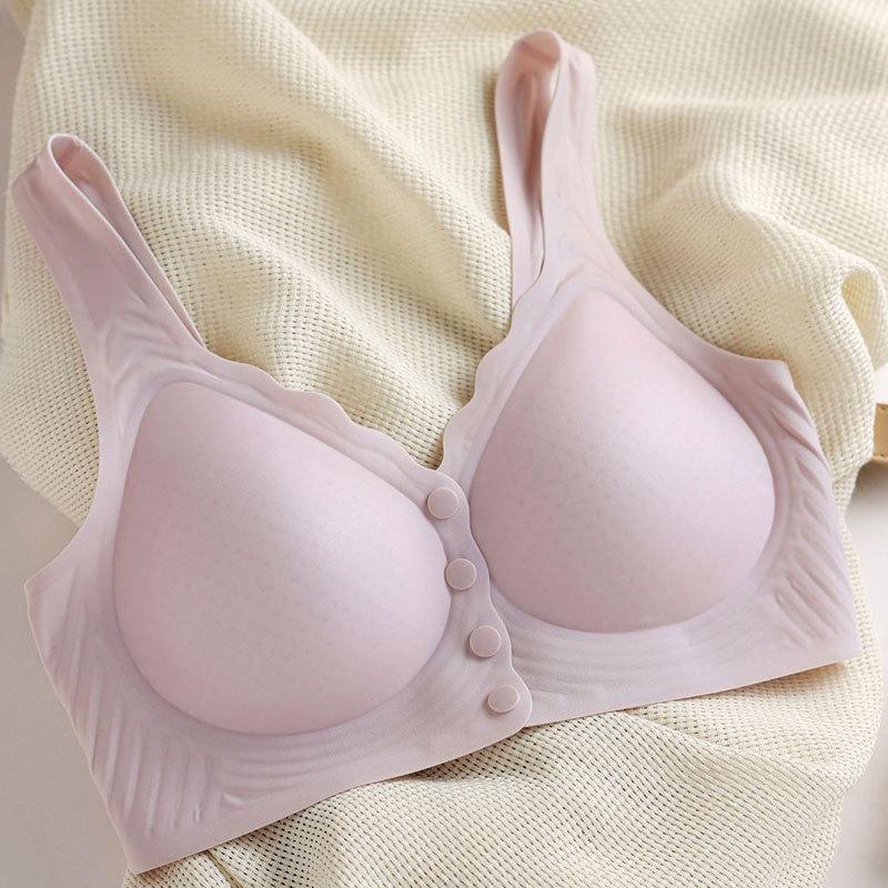 Front-hook Large Size Ultra-thin Breastfeeding Bra with Gathered Breasts and Breathable and Comfortable Wire-free Bra