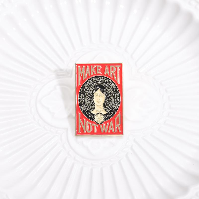 Artistic Unique And Metal Brooch Featuring Eyecatching Rose Girl And Lettering