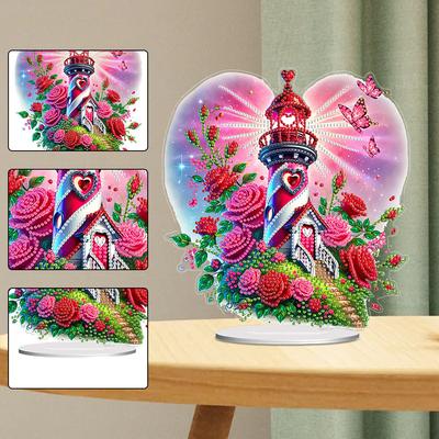Acrylic 2D Flat Print DIY 5D DIY Diamond Art Tabletop Decorations Diamond Painting Desktop Decorations Bedroom Table Decoration