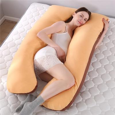 Almohada de maternidad para mujer, de algodón, a juego, extraíble y lavable, con forma de U, para apoyar la cintura.