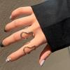 Personality Fashion Stainless Steel Irregularity Line Couple Rings for Women Men Temperament Opening Adjustable Finger Jewelry