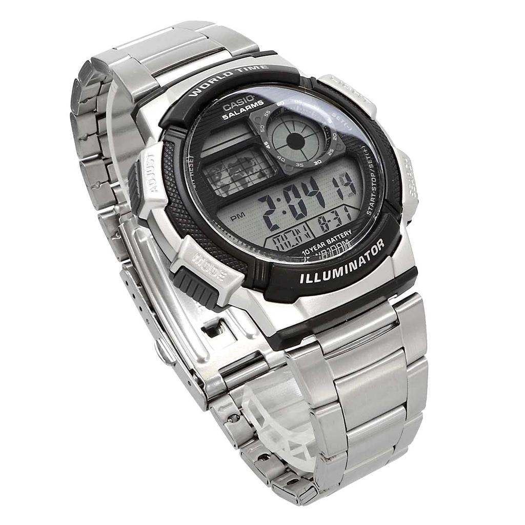 Casio Zegarek cyfrowy Czas światowy Model zagraniczny Metalowa bransoleta Srebrny [Casio] Męski AE-1000WD-1AV [Produkt]
