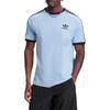 adidas Originals Gestreiftes Rundhals-Slim-Fit-Kurzarm-T-Shirt Herren Oberteile Grau Blau JY1371