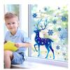 Home  Decor Blue Electrostatic Elk Snowflake  Sticker Glass Window Decoration Christmas Sticker
