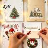 Decorative Card Display Book Christmas Gift Book, 8x6 Inch Spiral Bound Holiday Keepsake Booklet, Storage Merry Greeting Album Organizer for