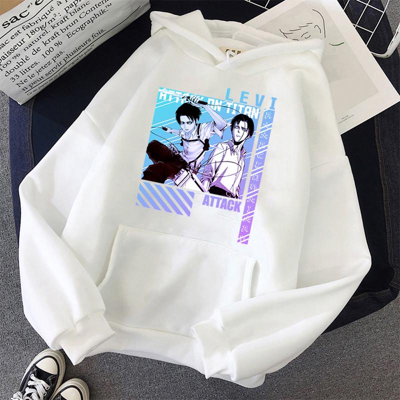 Horké Anime Attack On Titan Levi Ackerman Grafický Potisk Mikina s Kapucí Pánská Dámská Manga Mikiny Oversized Mikina Harajuku Streetwear