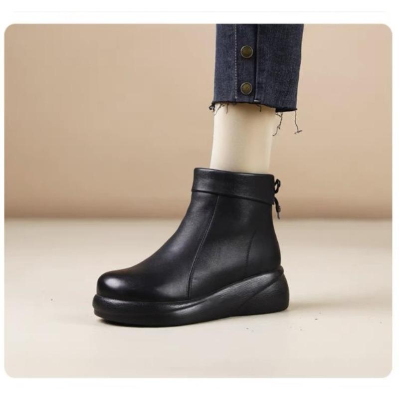 Vinter nye fløyel allsidige korte støvletter dame plattform muffin Martin støvler sklisikre medium mor bomullssko myke