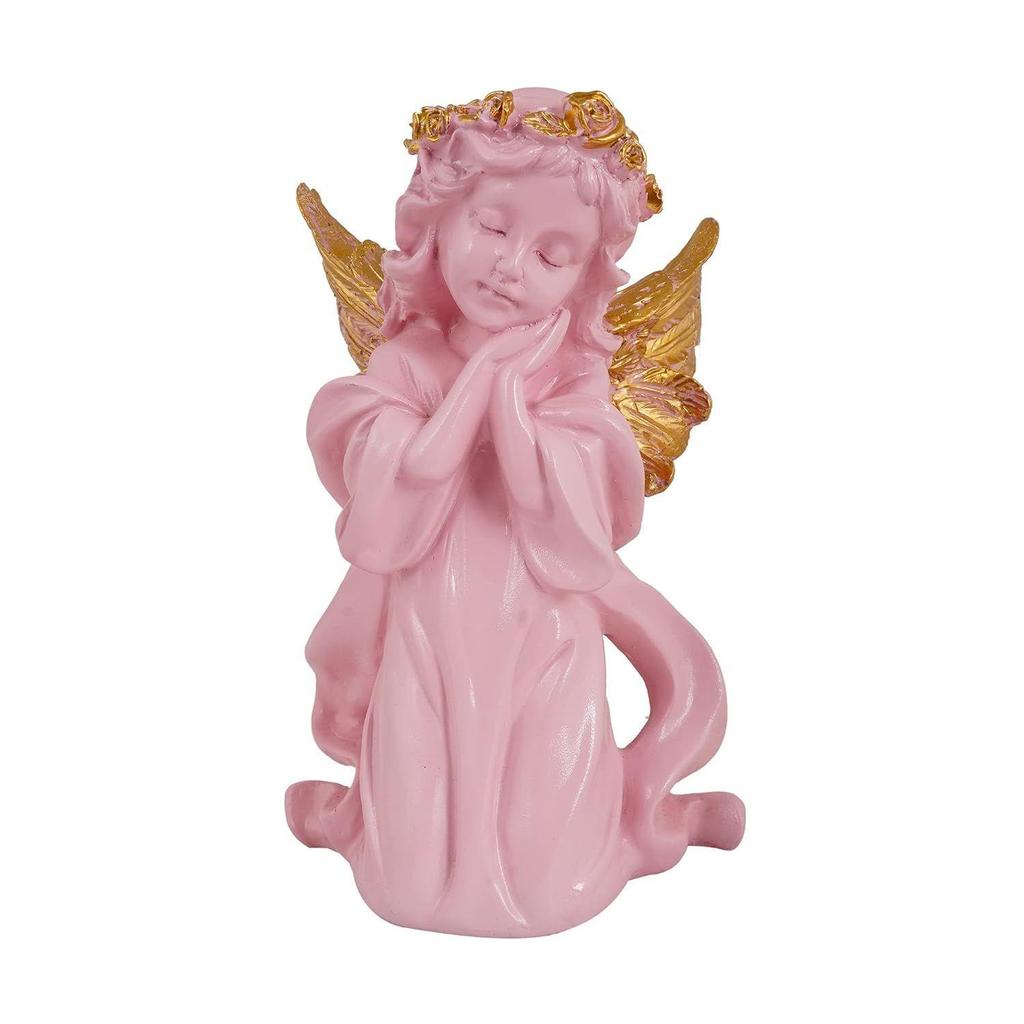 Angel Girl Showpiece for Home Decor | Winged Fairy Statue for Shelves | Pink SG