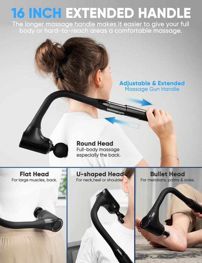 Handheld Deep Muscle Massage Gun Fitness Muscle Fascia Gun for Relief of Sore Muscles Post-Exercising Back Massager