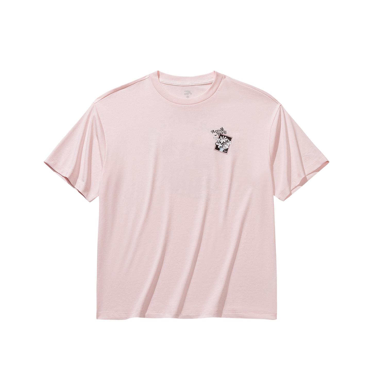 Anta Повседневная дышащая свободная модная футболка с коротким рукавом женские топы 162628108-2 XS