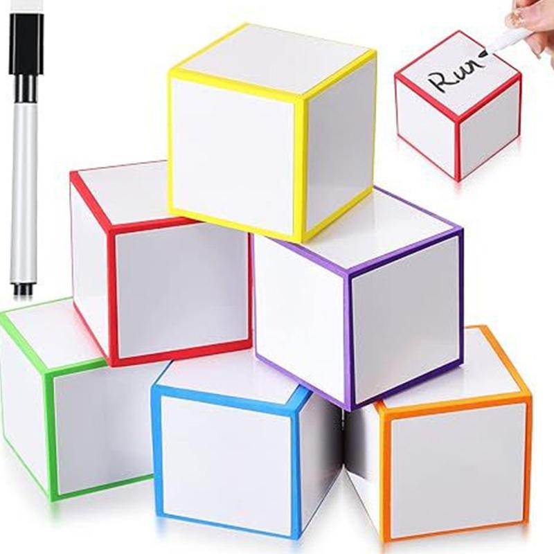 New 1/3/6pcs Reusable Erasable Foam Dice, Compatible With Dry Erase Markers, Blank Additions EVA DIY Toys For Family Party