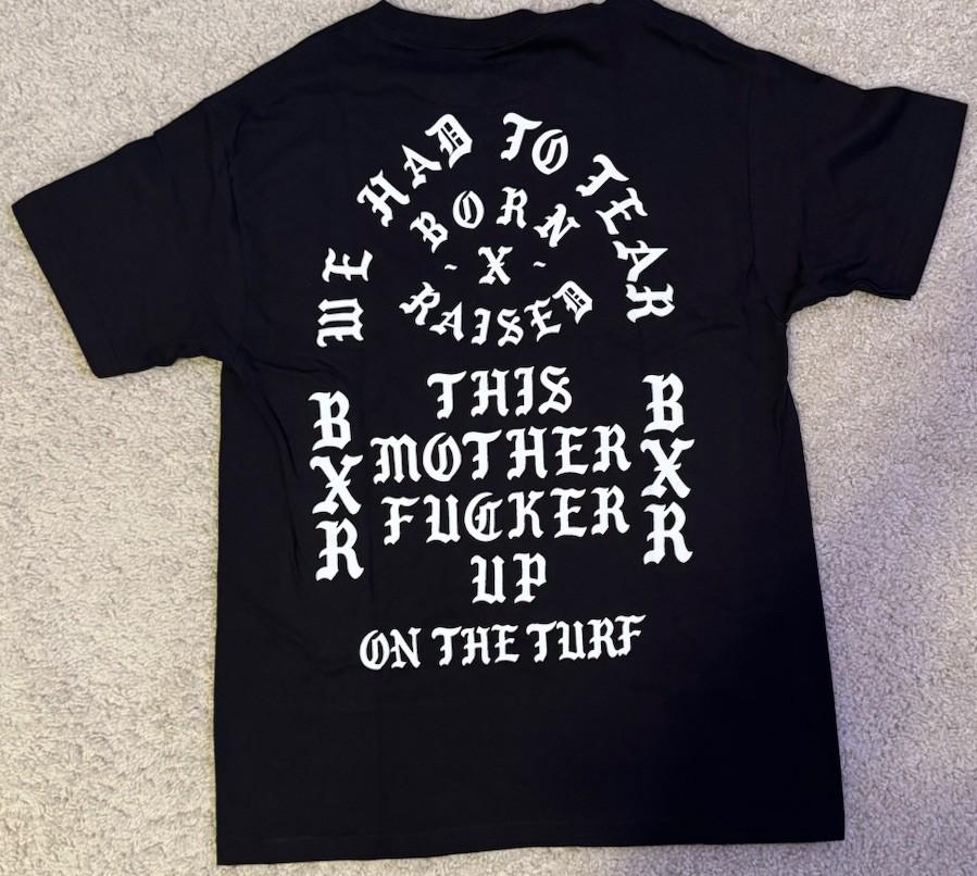 BXR Born X Raised Graphic Black Short Sleeve T-Shirt Tee Large Unisex T-Shirt XXXXL