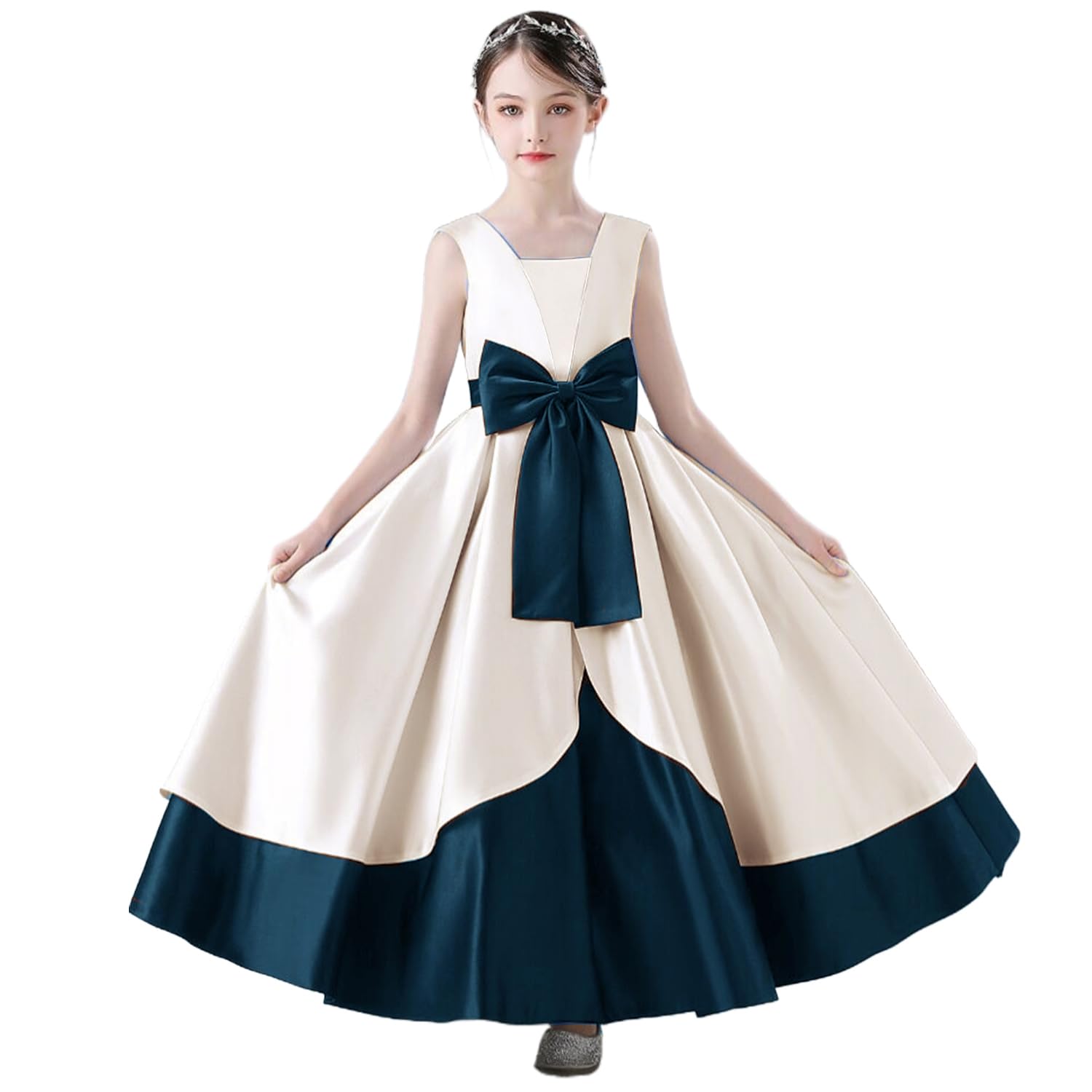 

VOKLLIYU Perfect for Piano Violin and Long Dress with Princess Perfect for Formal and Birthdays Size Children s Dress, Recitals, Concerts, More.