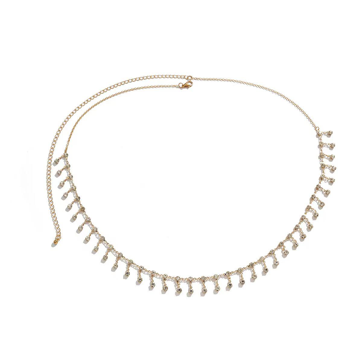 Rhinestone Tassel Waist Chain for Women – Trendy Summer Body Accessory