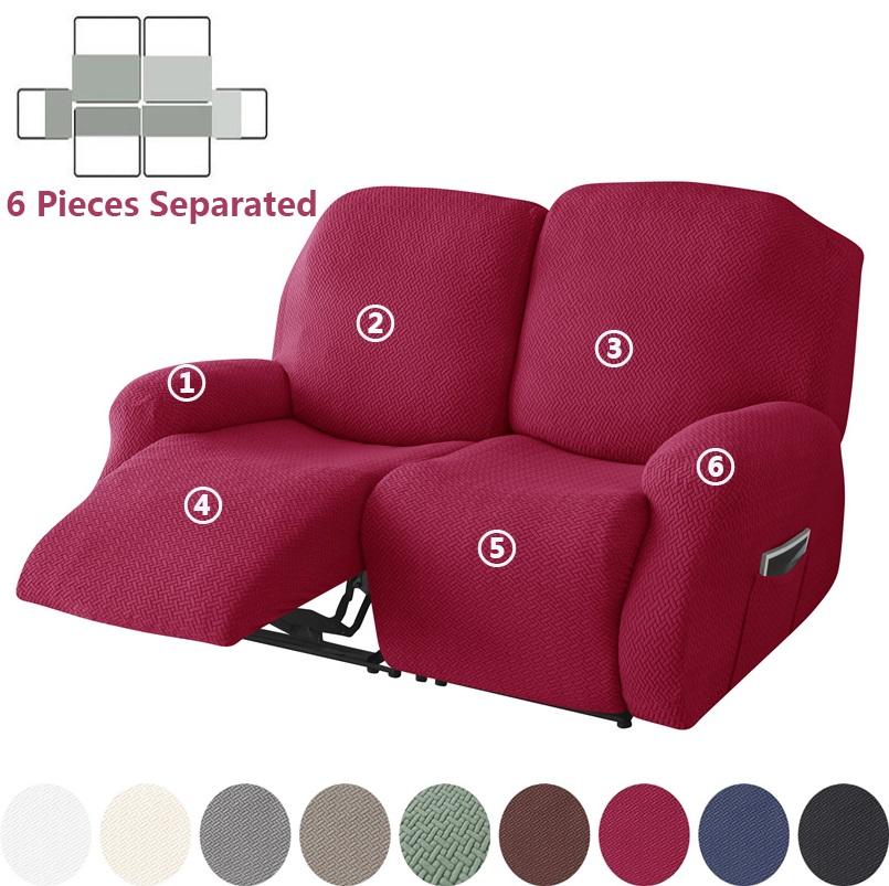Nordic Solid Color Jacquard Recliner Sofa Coves For Living Room Stretch Reclining Chair Cover Relax Lazy Boy Armchair Slipcover