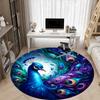 1pc Peacock Feather Art Chair Carpet for Office Non-Slip, Machine Washable Rug for Office - Holiday DecorMachine Made yy251029091