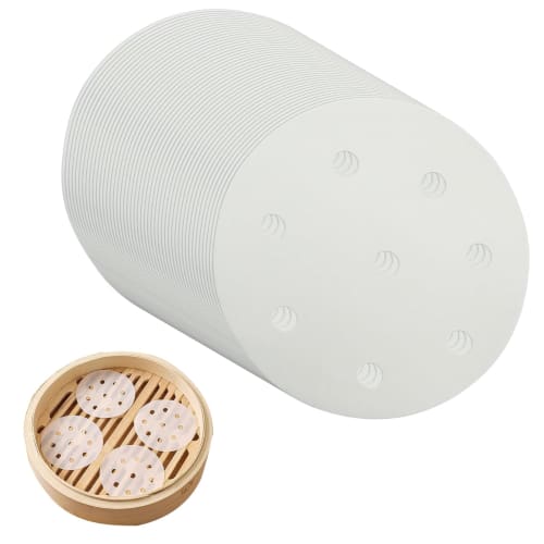 

Doyime Disposable Steamer Paper, Approx. 10cm Diameter, Pack of 100, Round, Perforated, Steaming Paper, Steamer Paper, Steamer Paper for Chinese Steam