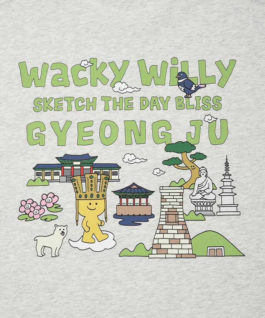 WACKY WILLY Kiki Travel Series Racing T-Shirt Light Gray