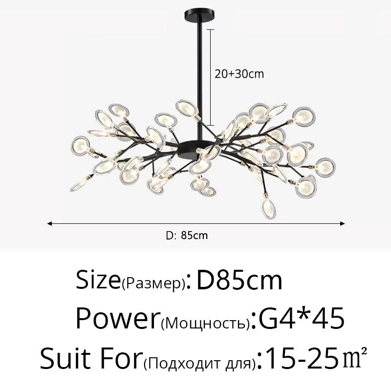 Nordic G4 Led Chandelier Lighting Modern Branch Pendant Light Living Room Gold / Black Art Decor Indoor Lighting(bulb NOT Included)