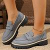 Retro Single Shoes Women's New Winter Casual British Style Large Size Shoes Thick Heel Thick Sole