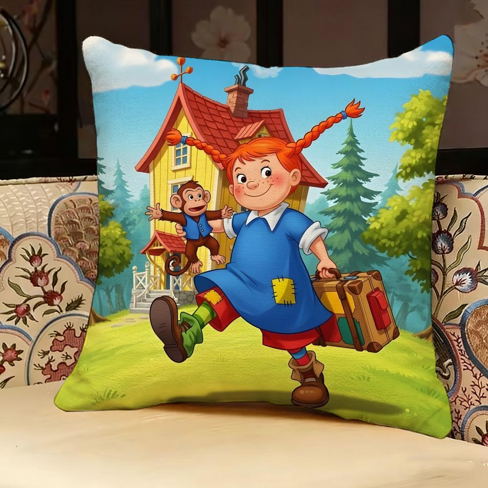 PPippi LLongstocking ANIME Pillow Case Pillowcase Doublesided Printed Sofa Cushion Bedroom Headboard Pillow