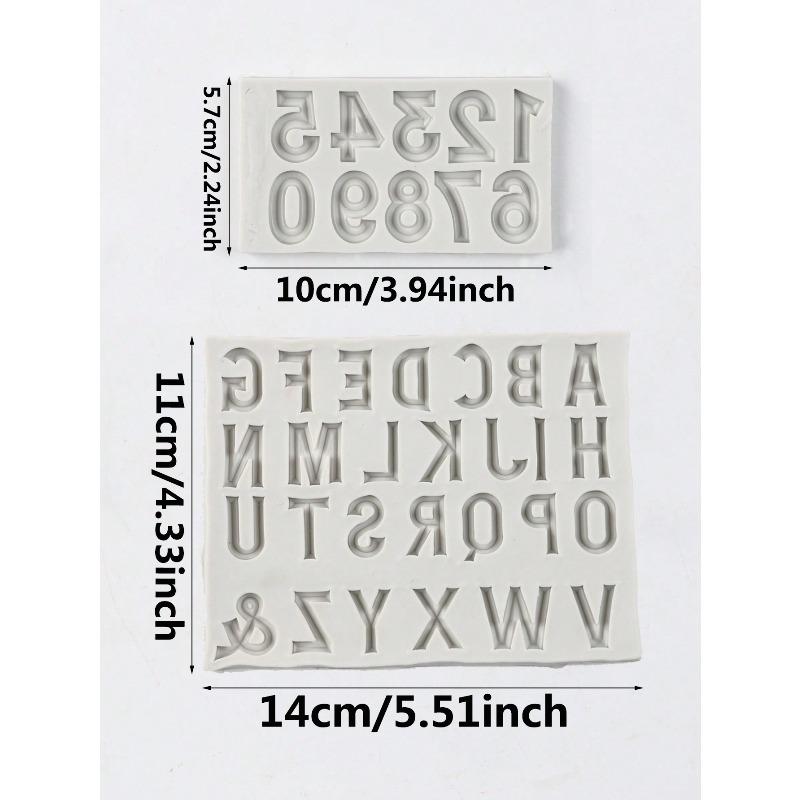 Silicone Alphabet A-Z Embossed Fondant Chocolate Baking Molds,Silicone Fondant Molds, For Decorating Birthday Cake Candy Chocolate DIY Craft Projects