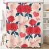 Red Rose Shower Curtain for Bathroom Decor Love Heart Print Waterproof Fabric 180x240cm Universal Fit Free Shipping (653-97)