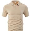Thin, Breathable, Sweat-wicking, Loose-fitting, Casual, Solid Color Jacquard Men's Short-sleeve Polo Shirt
