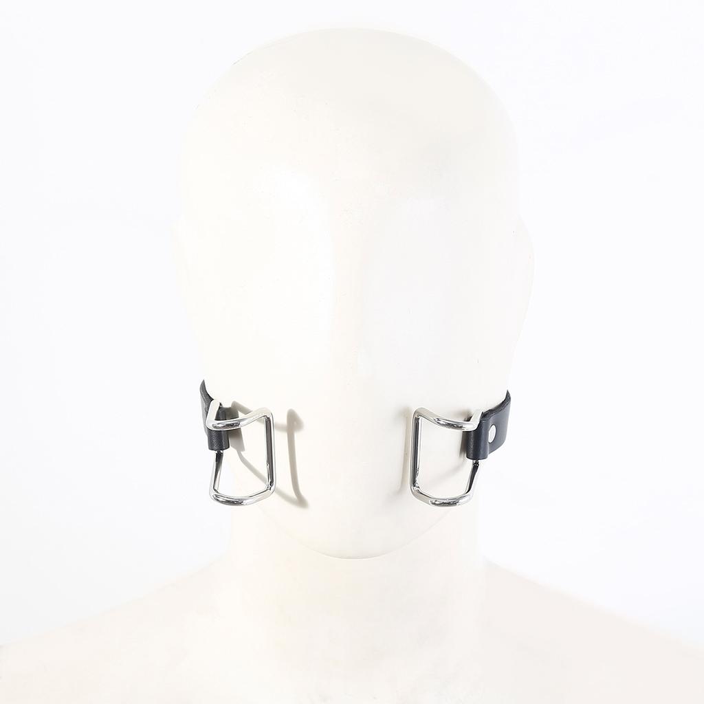 Stainless Steel Spider Ring Gag BDSM Bondage,Nose Mouth Hook Spreader Leather Head Harness ,Sex Toys For Couples Restraints