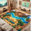 Mountain Landscape Theme Crystal Velvet Floor Rug Personalized Custom Name Text Warm Carpet Home Decoration