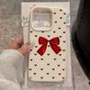 Love Heart Bow Pattern Lychee Texture Phone Case For iPhone 17 Pro Max 11 12 13 14 15 16 17Air 15 14 Plus X XS XR 16E Soft Cover