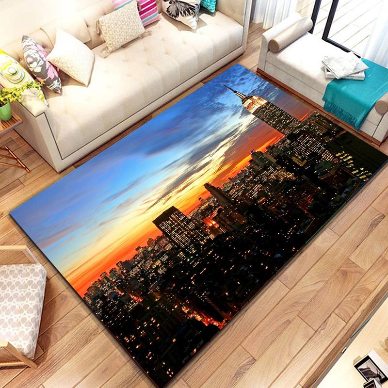New York City Street View Carpet for Kitchen Bathroom Non-Slip Mat Balcony Child Kids Bedroom Living Room Decor Floor Area Mats