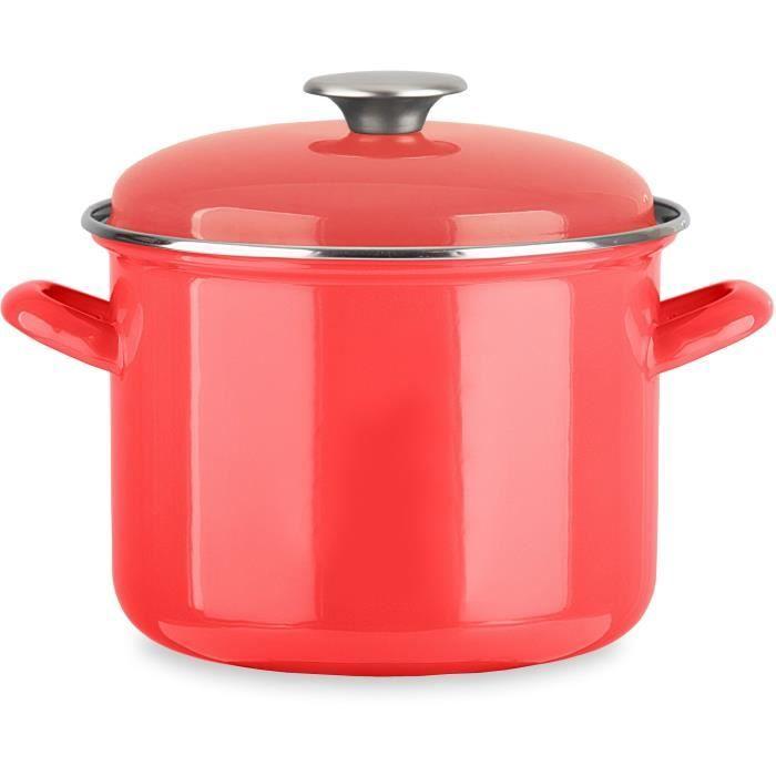 Traiteur - BAUMALU - Standard - Émail - 22 x 16 cm - Tous feux dont induction, coloris rouge