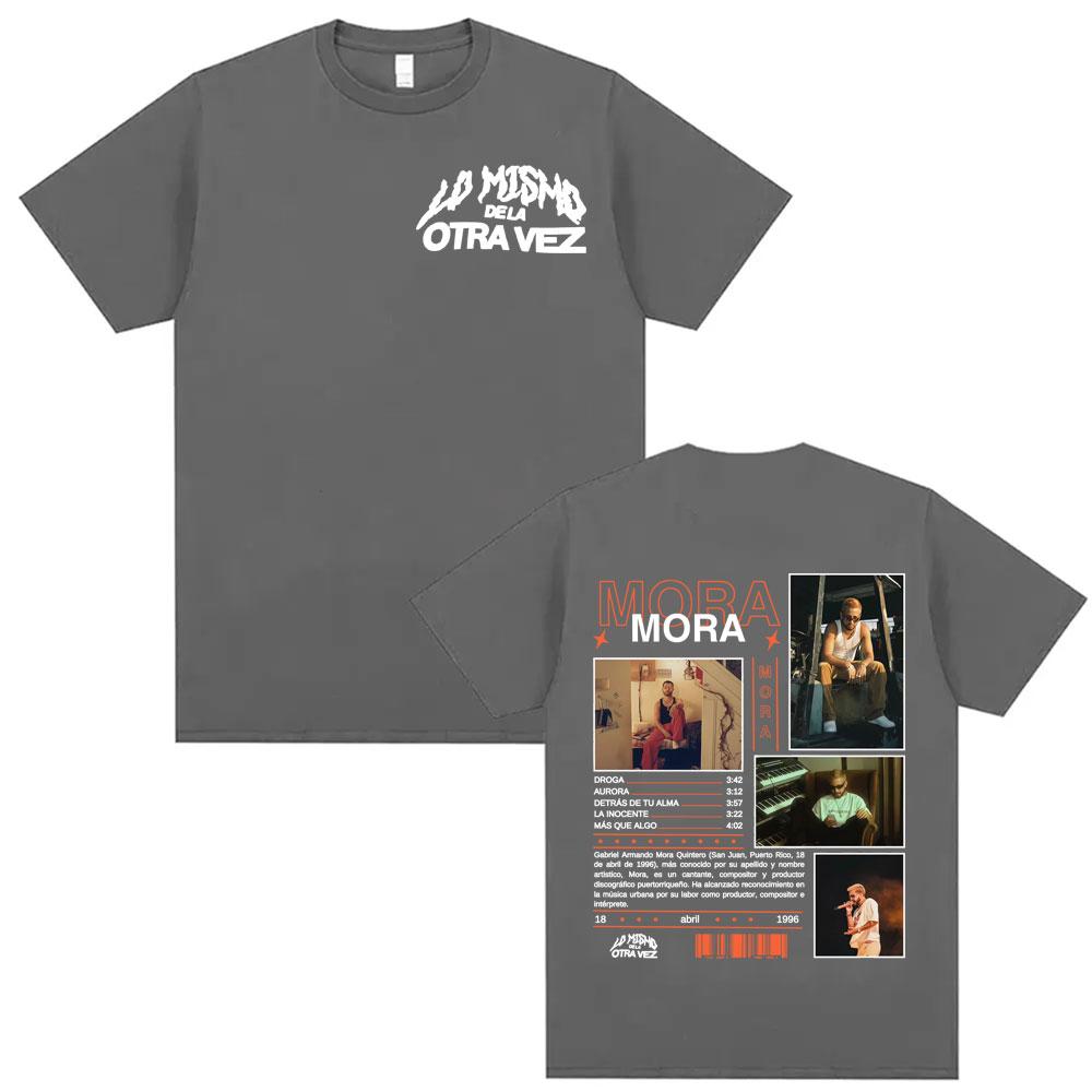 Rapper Mora Lo Mismo Dela Otra Vez Tour 2025 Merch Tshirts Unisex Fashion Hip Hop Vintage T Shirt Unisex Short Sleeve Tshirt Tops
