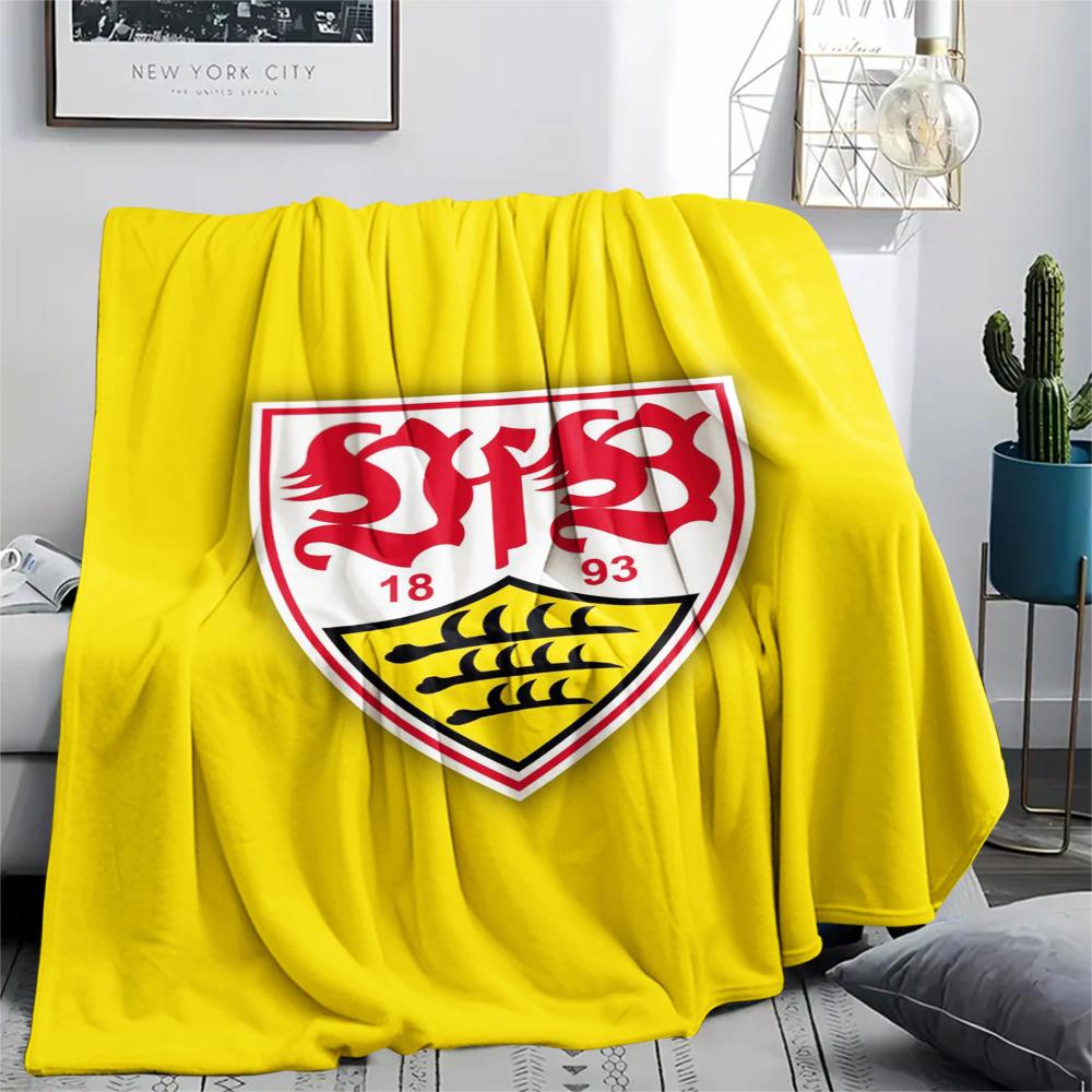 1 Stuk Stuttgart Voetbalclub Print Flanellen Deken Hoge Kwaliteit Warm Comfortabel Deksel voor Alle Seizoenen Perfect voor Cadeaus Woondecoratie