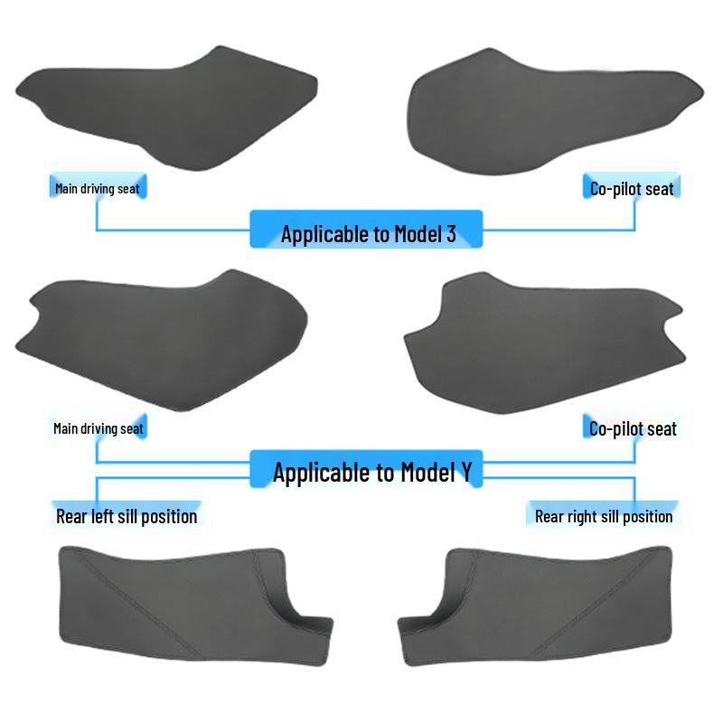 Telsa Model 3/Y 2022 Center Console Side & Rear Door Sill Kick Pads Interior Mod