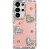 Handmade Sparkly Diamond Pearl Heart IMD Phone Case, Compatible with Samsung S23 Ultra/S24/S25 & A07/A15/A16/A17/A26/A35/A36/A55/A56